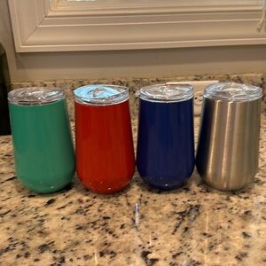 Four 16oz. thermal drinking glasses.